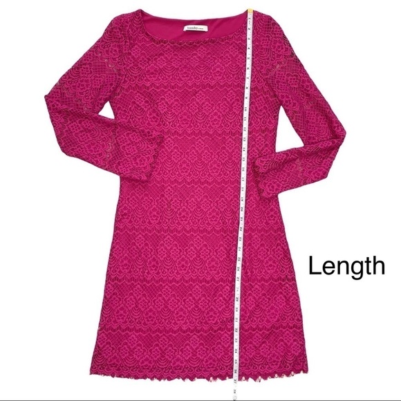 Laundry By Design Nordstrom Pink Lace Belle Sleeve Mini Dress Size 8 - Picture 15 of 16
